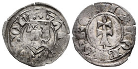 The Crown of Aragon. Jaime II (1291-1327). Dinero. Aragón. (Cru-364). Ve. 0,87 g. Almost XF. Est...75,00.