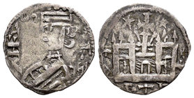 Kingdom of Castille and Leon. Alfonso VIII (1158-1214). Dinero. (Bautista-312). Ve. 0,86 g. Marca de ceca estrellas. VF. Est...25,00.