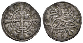 Kingdom of Castille and Leon. Fernando III (1217-1252). Dinero. Coruña. (Bautista-328.2). Ve. 0,69 g. La O de MONETA entre tres puntos a cada lado. Es...
