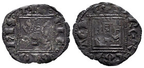 Kingdom of Castille and Leon. Alfonso XI (1312-1350). Novén. Toledo. (Bautista-487). Ve. 0,85 g. Con T en la puerta del castillo. VF. Est...18,00.