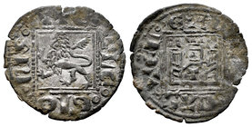 Kingdom of Castille and Leon. Alfonso XI (1312-1350). Noven. Toledo. (Bautista-487). Ve. 0,66 g. Con T en la puerta del castillo. Almost XF/Choice VF....