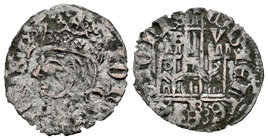 Kingdom of Castille and Leon. Juan I (1379-1390). Cornado. Burgos. (Bautista-741). Ae. 0,57 g. Con B-V sobre las torres y B bajo el castillo. Choice F...