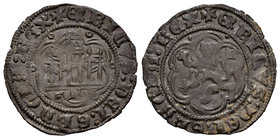 Kingdom of Castille and Leon. Enrique III (1390-1406). Blanca. Burgos. (Bautista-771). Ve. 1,85 g. Con B bajo el castillo. Choice VF. Est...50,00.