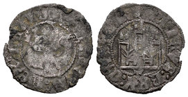 Kingdom of Castille and Leon. Enrique III (1390-1406). Novén. Toledo. (Bautista-781). Ve. 0,68 g. Con T bajo el castillo. Almost VF. Est...25,00.