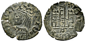 Kingdom of Castille and Leon. Juan II (1406-1454). Cornado. Sevilla. (Bautista-821 variante). Ve. 0,68 g. Roel en anverso después de IO en leyenda. Ch...