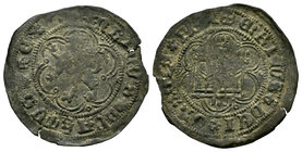 Kingdom of Castille and Leon. Enrique IV (1454-1474). Blanca. Segovia. (Bautista-1069). Ve. 1,01 g. Con acueducto bajo el castillo. Pequeñas grietas. ...