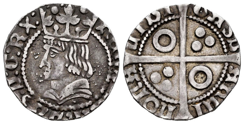 Ferdinand II (1479-1516). 1 croat. Barcelona. (Cal-101). Ag. 2,40 g. Anillos en ...