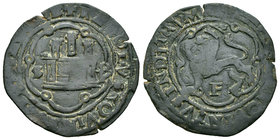 Charles I (1516-1556). 4 maravedís. Santo Domingo. (Cal-73). Ae. 4,37 g. Castillo entre S-P y F bajo el león. Almost VF. Est...50,00.