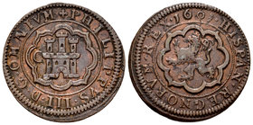 Philip III (1598-1621). 4 maravedís. 1601. Segovia. C. (Cal-749, como 8 maravedís). (Jarabo-Sanahuja-C25). Ae. 6,12 g. Choice VF/VF. Est...30,00.