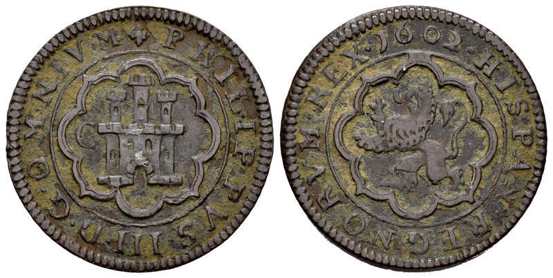 Philip III (1598-1621). 4 maravedís. 1602. Segovia. C. (Cal-750, como 8 maravedí...