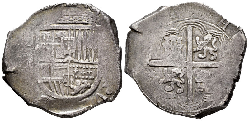 Philip III (1598-1621). 8 reales. 1599. Sevilla. (B). (Cal-tipo 67). Ag. 26,72 g...