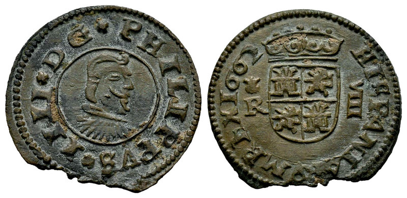 Philip IV (1621-1665). 8 maravedís. 1662. Coruña. R. (Cal-1304). (Jarabo-Sanahuj...