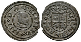 Philip IV (1621-1665). 8 maravedís. 1662. Madrid. Y. (Cal-1434). (Jarabo-Sanahuja-M433). Ae. 1,93 g. Marca de ceca M vertical. Leyenda HISPANIRVM. Rar...