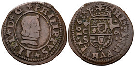 Philip IV (1621-1665). 16 maravedís. 1663. Córdoba. S. (Cal-1284). (Jarabo-Sanahuja-M53). Ae. 3,61 g. Rare. Choice F/Almost VF. Est...90,00.