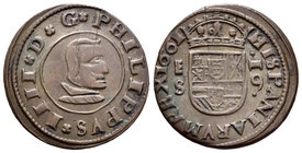 Philip IV (1621-1665). 16 maravedís. 1661. Segovia. S. (Cal-1507). (Jarabo-Sanahuja-M501). Ae. 4,10 g. Choice VF. Est...25,00.