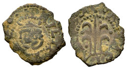 Philip IV (1621-1665). Dinero. 1655. Valencia. (Cal-1663). Ae. 1,13 g.  5 tumbado. Choice F. Est...18,00.