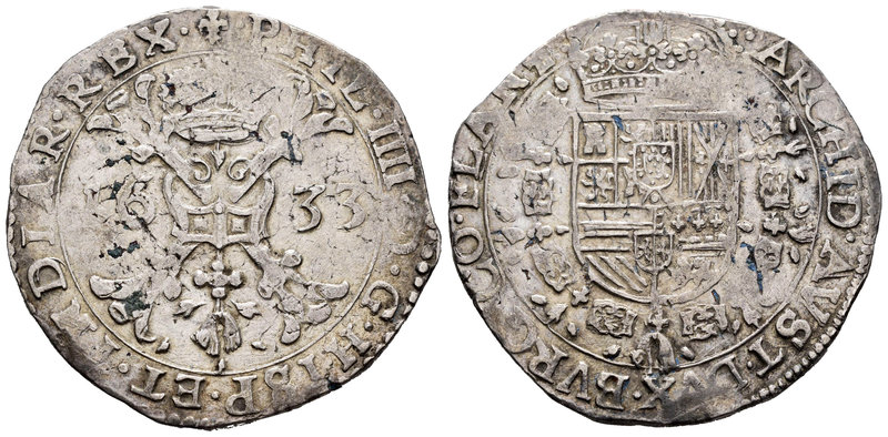 Philip IV (1621-1665). 1 patagón. 1633. Bruges. (Vti-1061). (Vanhoudt-645.BG). A...