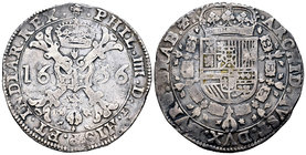 Philip IV (1621-1665). 1 patagón. 1656. Brussels. (Vanhoudt-654BS). (Vti-1025). Ag. 27,12 g. VF. Est...140,00.