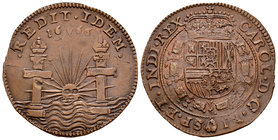 Charles II (1665-1700). Jetón. 1666. Antwerpen. (Dugn-4231). Ae. 5,79 g. REDIT IDEM. Almost XF. Est...80,00.