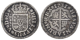 Philip V (1700-1746). 1 real. 1731. Sevilla. PA. (Cal-1718). Ag. 2,84 g. Almost VF. Est...20,00.