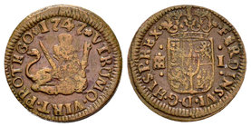 Ferdinand VI (1746-1759). 1 maravedí. 1747. Segovia. (Cal-717). Ae. 1,36 g. Choice F. Est...12,00.