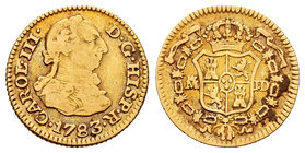 Charles III (1759-1788). 1/2 escudo. 1783. Madrid. JD. (Cal-774). Au. 1,73 g. Choice F. Est...130,00.