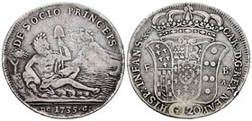 Charles III (1759-1788). 120 grana (1 piastra). 1735. Nápoles. FBA. (Km-147). (Vti-145). Ag. 24,63 g. Scarce. Almost VF. Est...200,00.