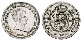 Elizabeth II (1833-1868). 1 real. 1838. Madrid. CL. (Cal-409). Ag. 1,45 g. Escasa. AU. Est...110,00.