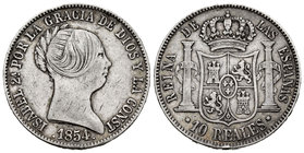 Elizabeth II (1833-1868). 10 reales. 1854. Madrid. (Cal-224). Ag. 12,78 g. Golpecitos. VF. Est...60,00.