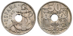 Estado Español (1936-1975). 50 céntimos. 1949*19-51. Madrid. (Cal-104). 4,16 g. Flechas invertidas. UNC. Est...20,00.