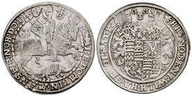 Germany. Mansfeld. Bruno II., Wilhelm I., Johann Georg IV y Volrad VI. 1 thaler. 1608. GM. (Dav-6919). Ag. 28,44 g. Hairlines. Choice VF. Est...320,00...