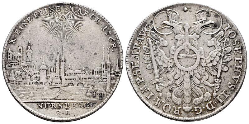 Germany. Nurnberg. 1 thaler. 1768. (Km-351). Ag. 27,27 g. Resto de soldadura en ...