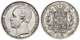 Germany. Oldenburg. Nicolaus Friedrich Peter. 1 thaler. 1860. Hannover. B. (Km-196). Ag. 18,45 g. Almost XF. Est...100,00.