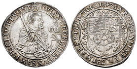 Germany. Saxony. Johan Gregor. 1/2 thaler. 1649. Dresden. CR. (Kohl-162). Ag. 24,68 g. Escasa. XF. Est...250,00.