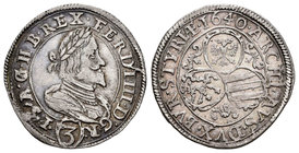 Austria. Ferdinand III. 3 kreuzer. 1640. Graz. (Km-833). Ag. 1,79 g. Almost XF. Est...60,00.