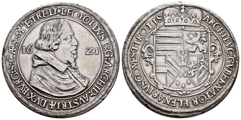 Austria. 1 thaler. 1621. Hall. (Km-264.5). Ag. 27,96 g. Golpes en el canto. Estu...