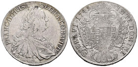Austria. Franz I. 1 thaler. 1749. Hall. H-A. (Dav-1155). Ag. 27,51 g. Almost VF/VF. Est...160,00.
