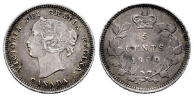 Canada. Victoria Queen. 5 cents. 1900. (Km-2). Ag. 1,16 g. Choice VF. Est...20,00.