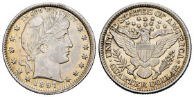 United States. 1/4 dollar. 1897. Philadelphia. (Km-114). Ag. 6,25 g. Original luster. AU. Est...160,00.