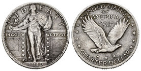 United States. 1/4 dollar. 1919. Denver. D. (Km-145). Ag. 619,00 g. Scarce. VF. Est...350,00.