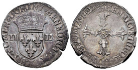 France. Henry IV. 1/4 ecu. ¿1605?. Bordeaux. K. Ag. 9,32 g. Choice VF. Est...110,00.
