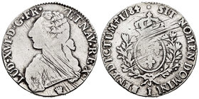 France. Louis XVI. 1 ecu. 1784. Limoges. I. (Km-564.7). (Dav-1333). Ag. 28,66 g. Rayas. Choice F. Est...35,00.