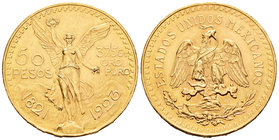 Mexico. 50 pesos. 1923. (Km-481). (Fr-172). Au. 41,80 g. Almost UNC. Est...1600,00.