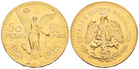 Mexico. 50 pesos. 1925. (Km-481). (Fr-172). Au. 41,74 g. Golpecitos. Almost UNC. Est...1600,00.
