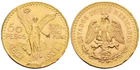 Mexico. 50 pesos. 1931. (Km-481). (Fr-172). Au. 41,80 g. Almost UNC. Est...1600,00.
