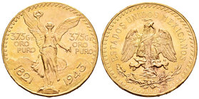 Mexico. 50 pesos. 1943. (Km-482). (Fr-173). Au. 41,79 g.  Escasa. UNC. Est...1700,00.