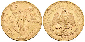 Mexico. 50 pesos. 1944. (Km-481). (Fr-172). Au. 41,76 g. Rayitas. Almost UNC. Est...1500,00.