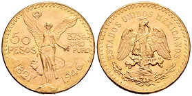 Mexico. 50 pesos. 1946. (Km-481). (Fr-172). Au. 41,83 g. Almost UNC. Est...1500,00.