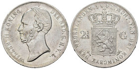 Low Countries. Wilhelm II. 2 1/2 gulden. 1847. (Km-69.2). Ag. 24,74 g. VF/Almost VF. Est...60,00.