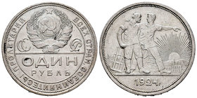 Russia. 1 rublo. 1924. Saint Petesburg. (Km-Y90.1). Ag. 19,97 g. Almost XF. Est...75,00.
